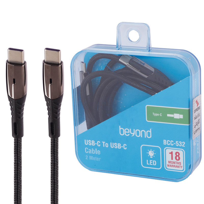 کابل تبدیل فست شارژ Beyond BCC-532 Type-C To Type-C 60W 2m