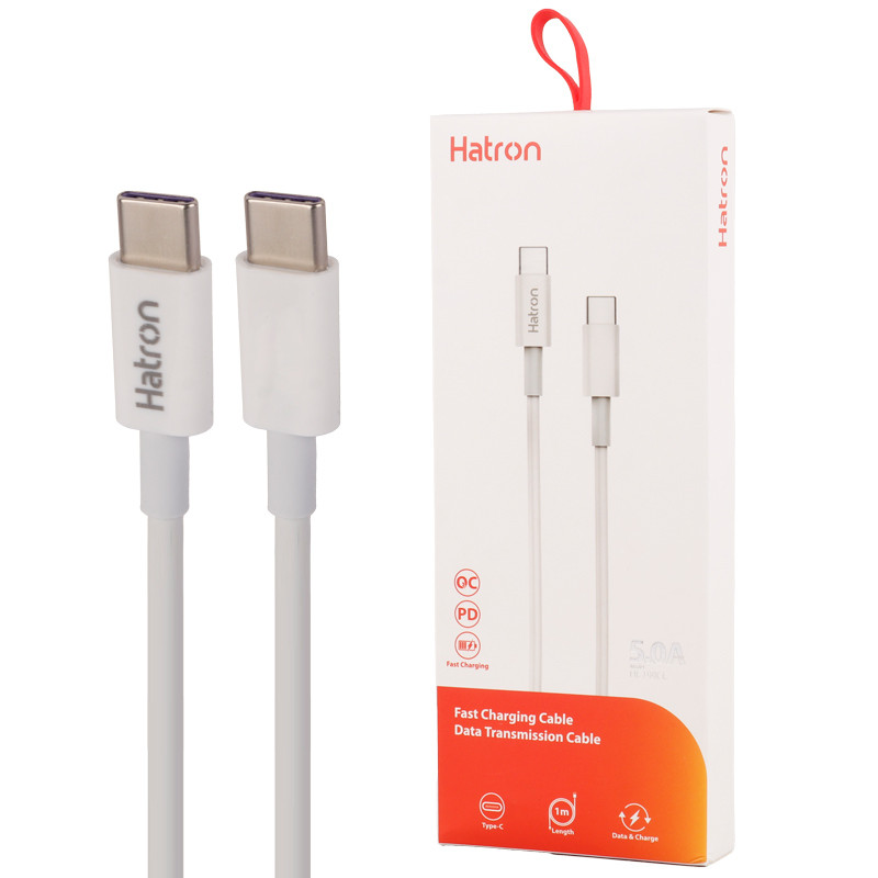 کابل تبدیل فست شارژ Hatron HC199CC Type-C To Type-C 5A PD QC 1m