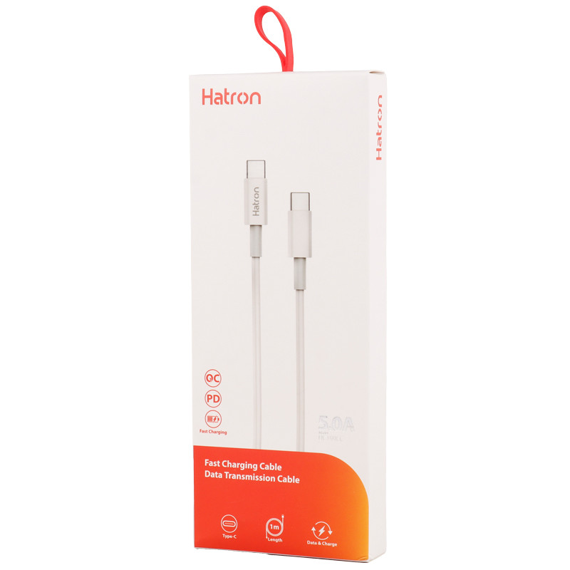 کابل تبدیل فست شارژ Hatron HC199CC Type-C To Type-C 5A PD QC 1m