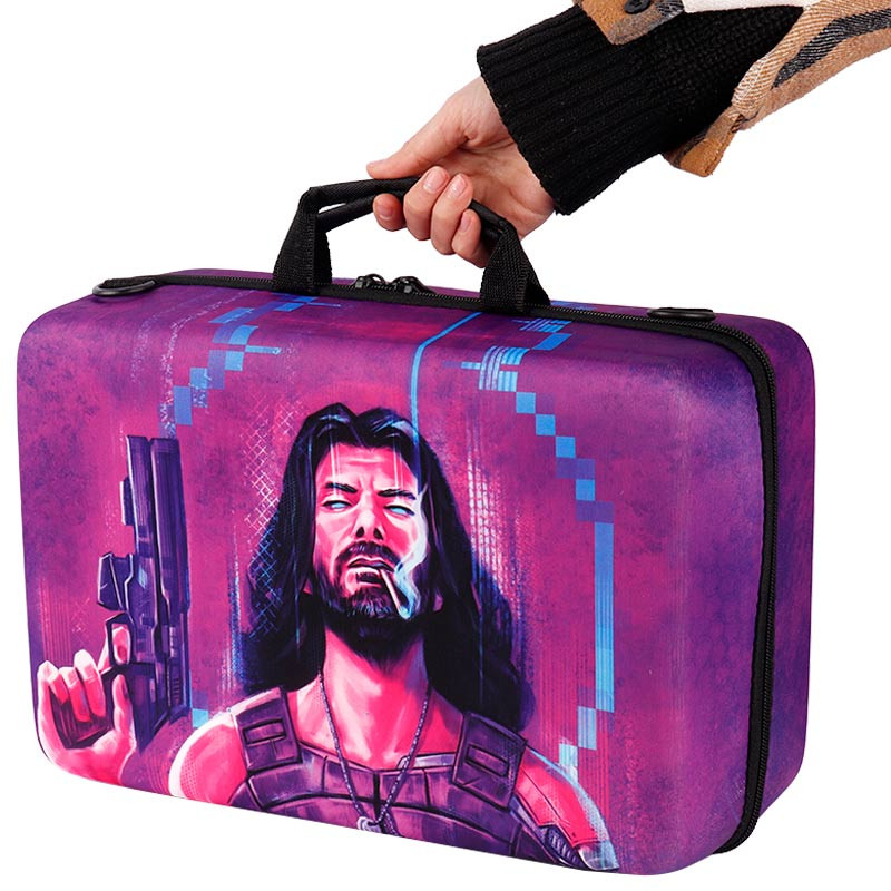 کیف کنسول بازی PS5 Slim طرح Cyberpunk 2077