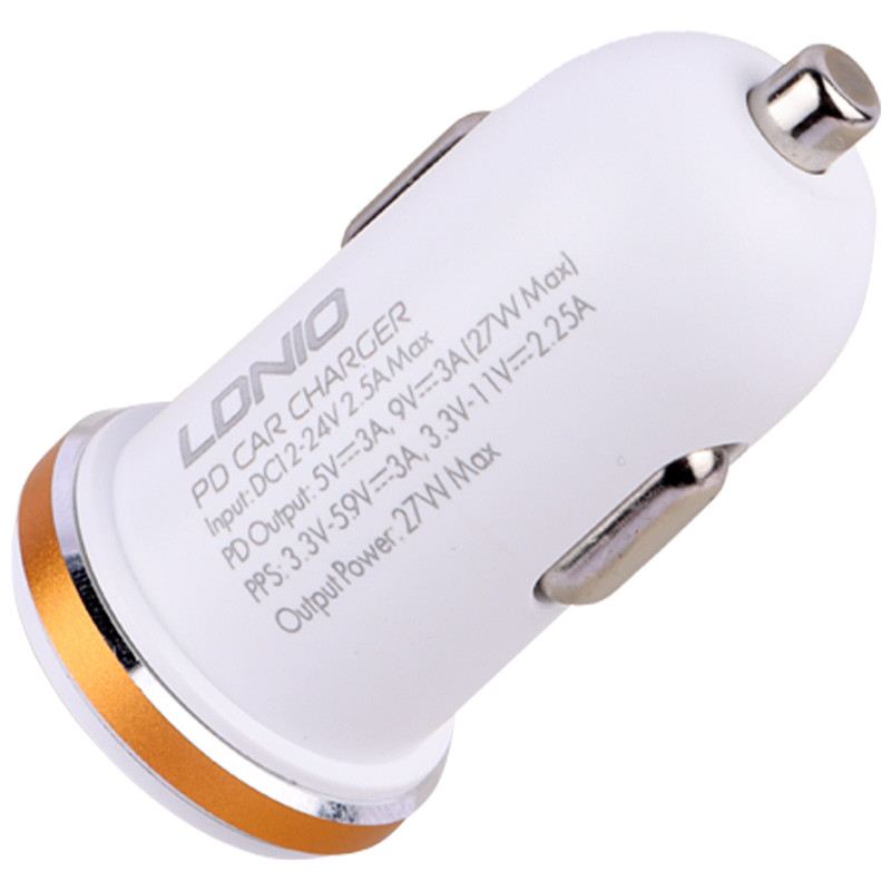 شارژر فندکی فست شارژ Ldnio C22Q 3A 27W + کابل تایپ سی