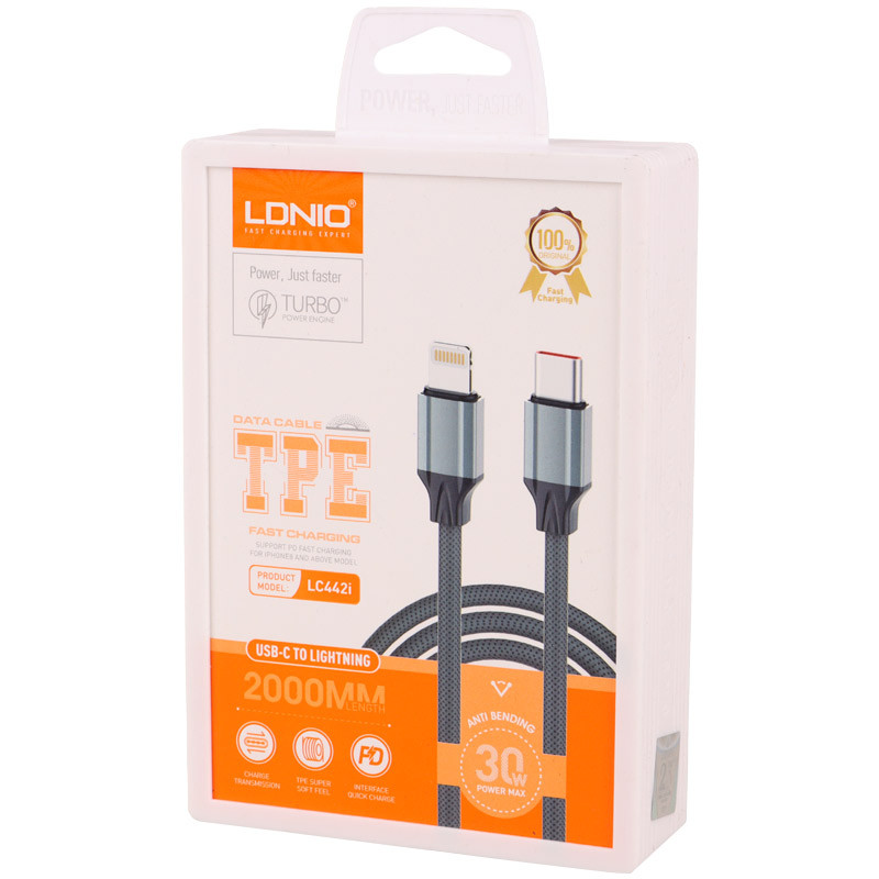 کابل تبدیل فست شارژ Ldnio LC442i Type-C to lightning 30W PD 2m