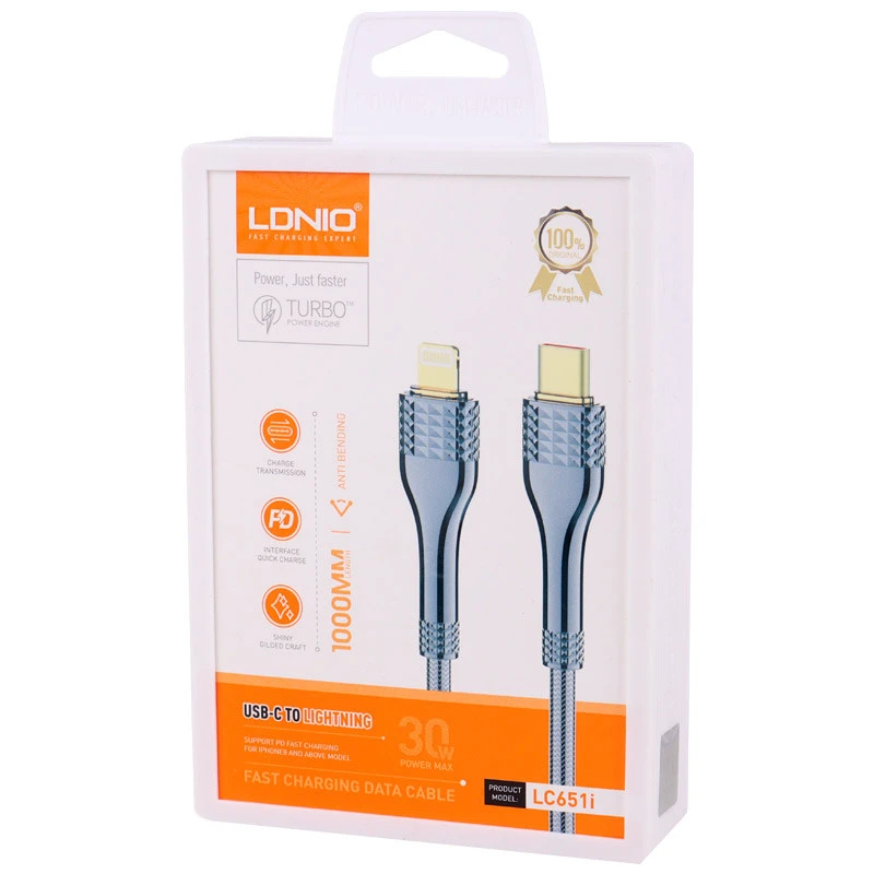 کابل تبدیل فست شارژ Ldnio LC651i Type-C to lightning 30W PD 1m