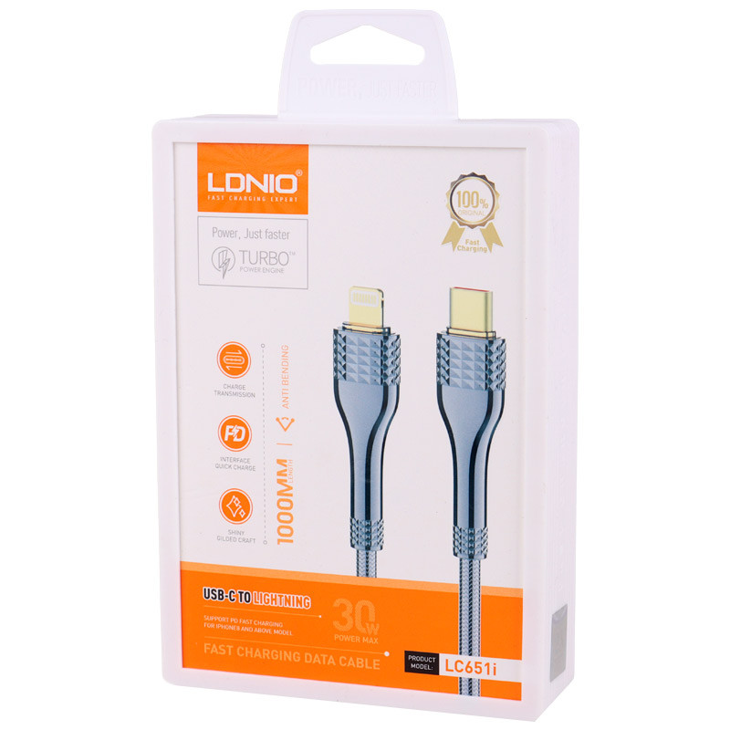 کابل تبدیل فست شارژ Ldnio LC651i Type-C to lightning 30W PD 1m