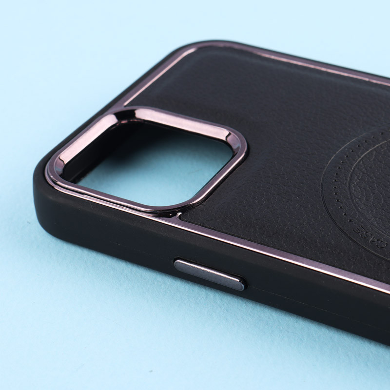 قاب چرمی مگ سیف متال ایرون iPhone 12 / 12 Pro