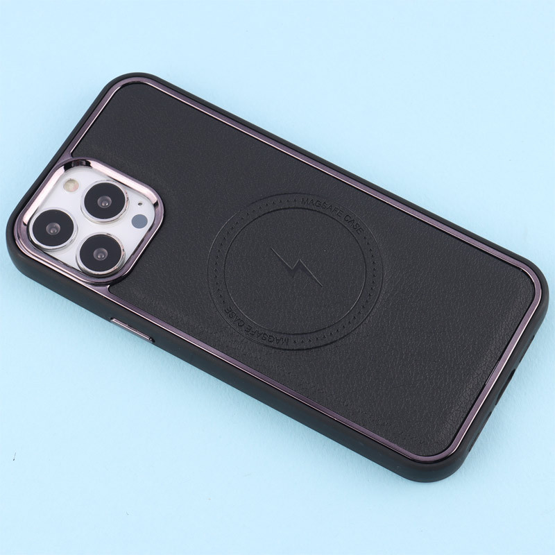 قاب چرمی مگ سیف متال ایرون iPhone 13 Pro Max