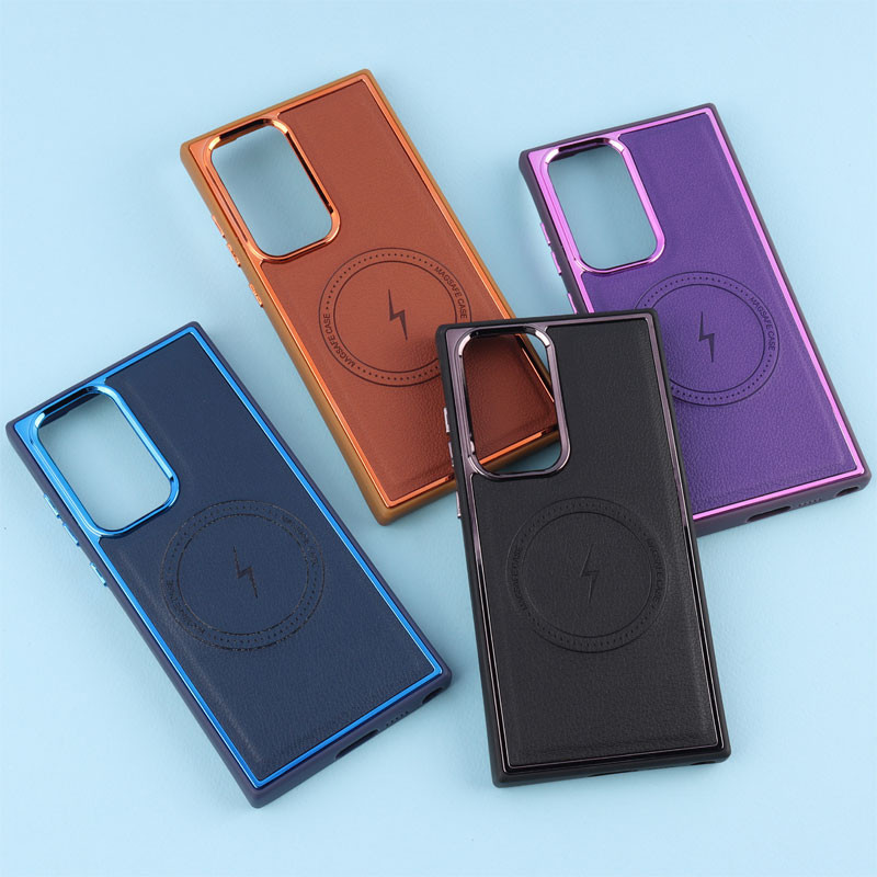 قاب چرمی مگ سیف سامسونگ Galaxy S23 Ultra متال ایرون