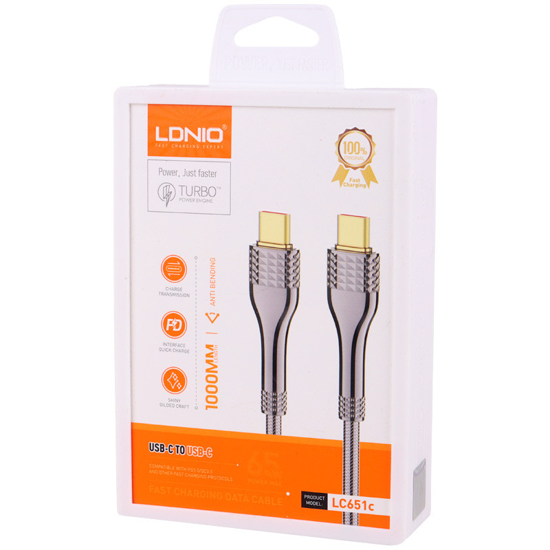 کابل تبدیل فست شارژ Ldnio LC651C Type-C to Type-C PD3.0 QC3.0 65W 1m