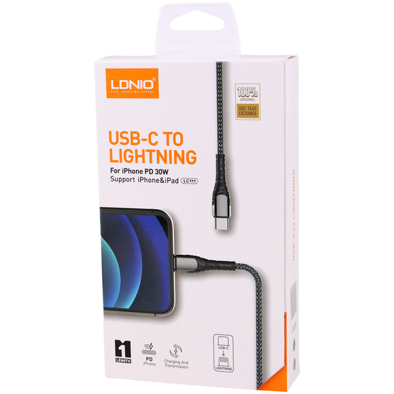 کابل تبدیل فست شارژ Ldnio LC111 Type-C To Lightning PD 30W 1m