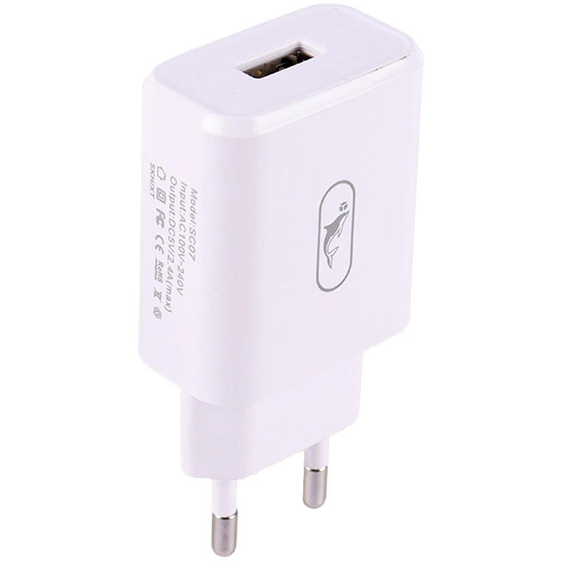 شارژر دیواری فست شارژ Sky Dolphin SC07T 2.4A 12W + کابل تایپ سی