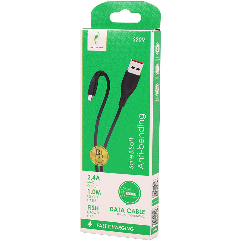 کابل میکرو یو اس بی فست شارژ Sky Dolphin S20V 2.4A 1m