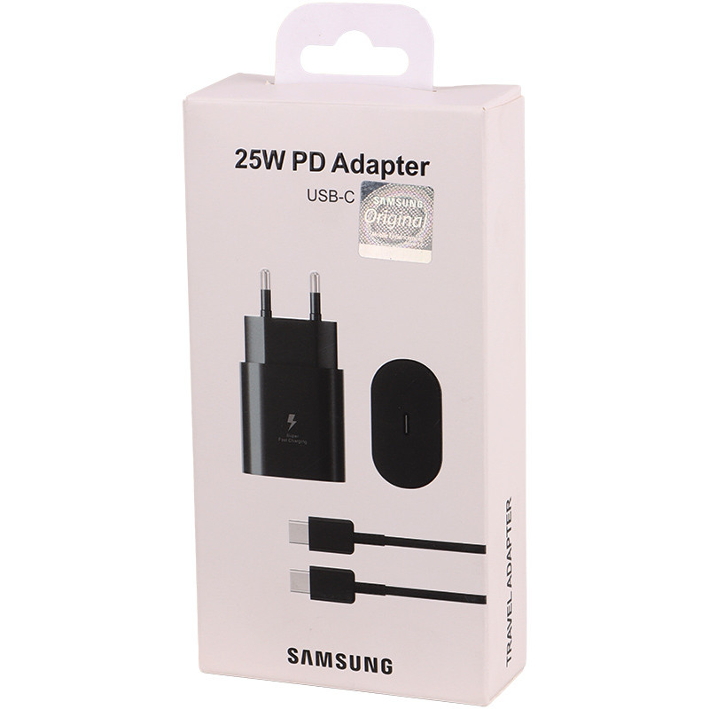 شارژر دیواری فست شارژ اورجینال Samsung EP-TA800NBE 3A PD 25W + کابل تبدیل تایپ سی