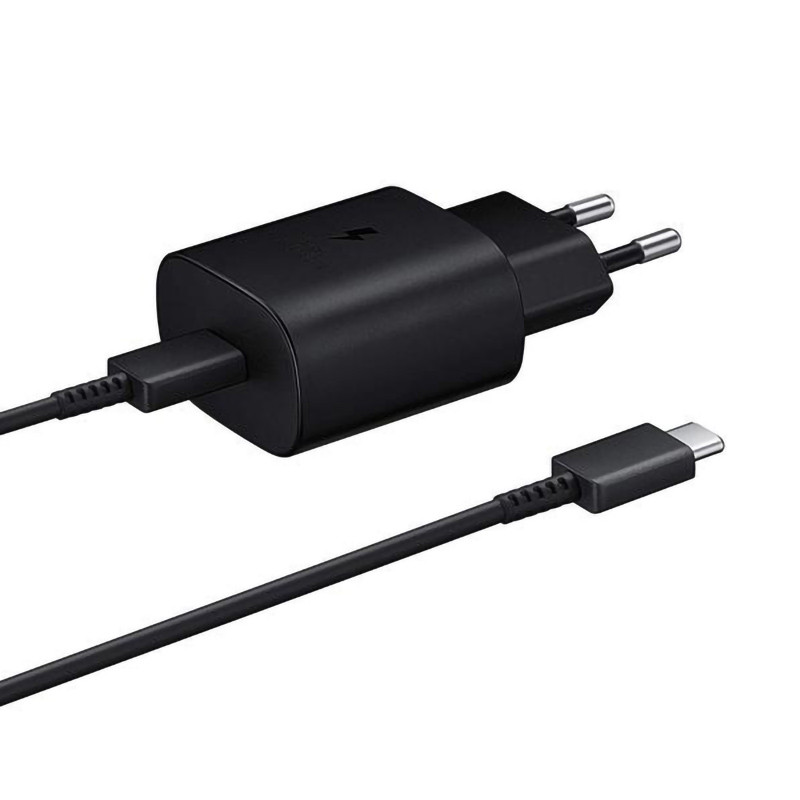 شارژر دیواری فست شارژ اورجینال Samsung EP-TA800NBE 3A PD 25W + کابل تبدیل تایپ سی