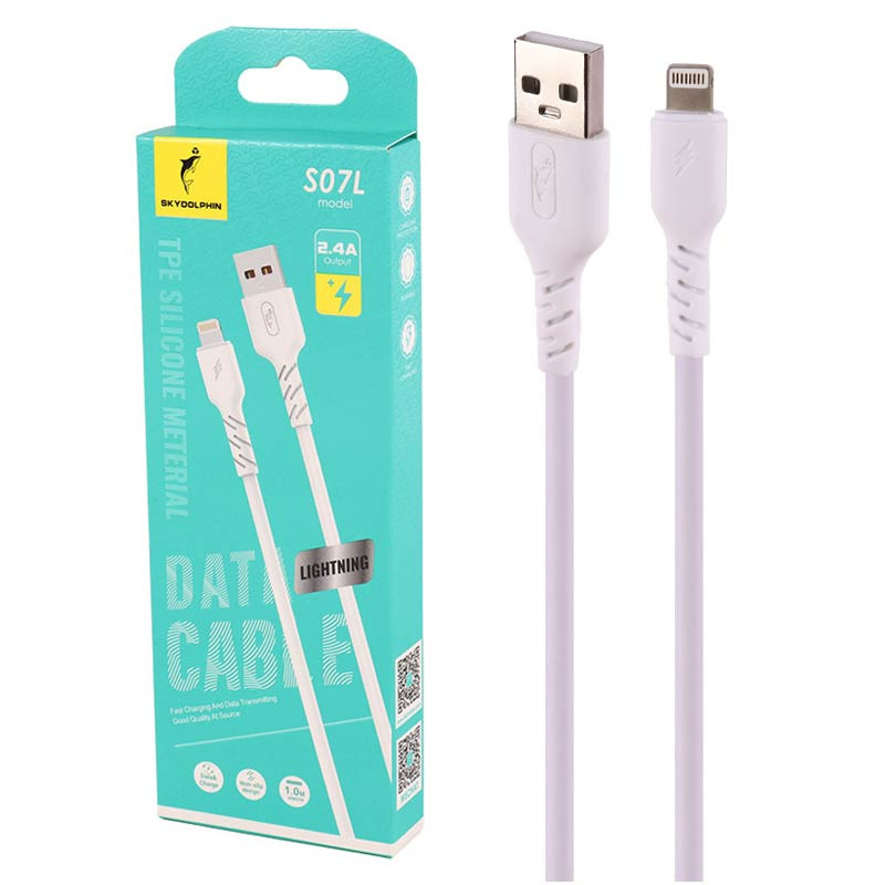 کابل آیفونی فست شارژ Sky Dolphin S07L 2.4A 1m