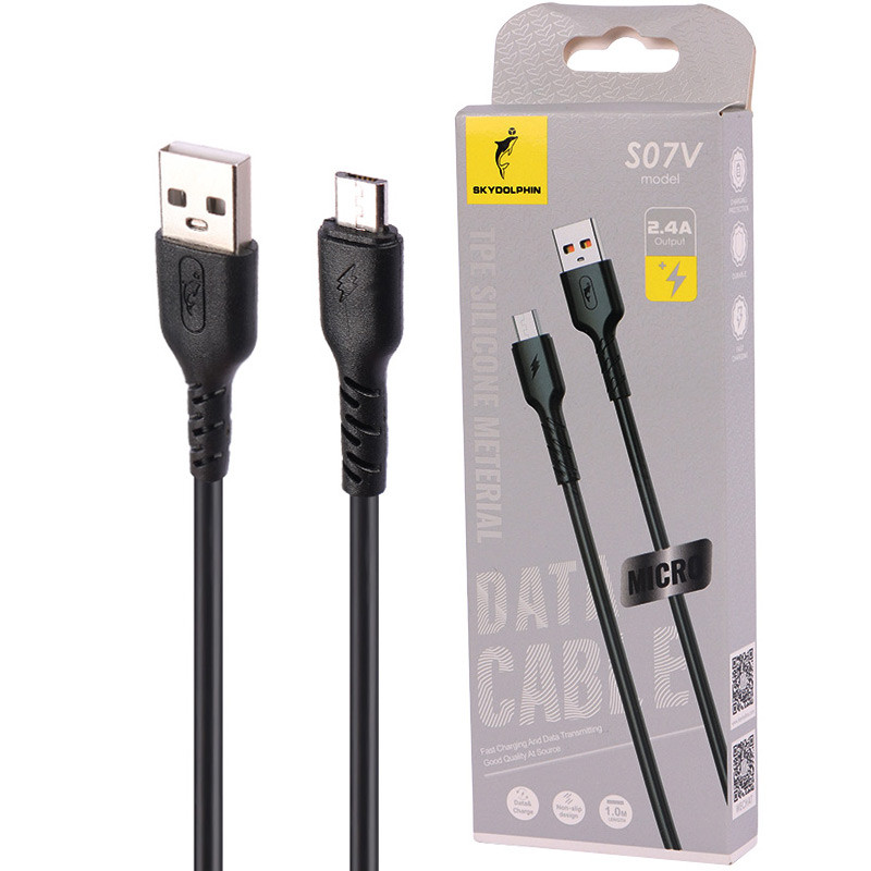 کابل میکرو یو اس بی فست شارژ Sky Dolphin S07V 2.4A 1m
