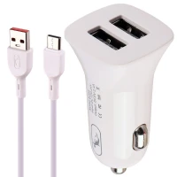 شارژر فندکی فست شارژ Sky Dolphin SZ08 2.4A 12W + کابل تایپ سی