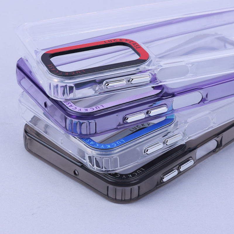 قاب PC پشت شفاف Lucky Case دور رنگی Samsung Galaxy A15