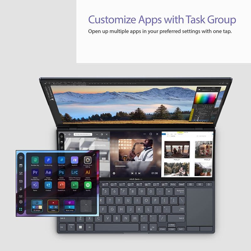 لپ تاپ Asus ZenBook Pro 14 Duo UX8402VU Core i7 (13700H) 16GB 1T SSD NVIDIA 6GB 14.5" 2.8K