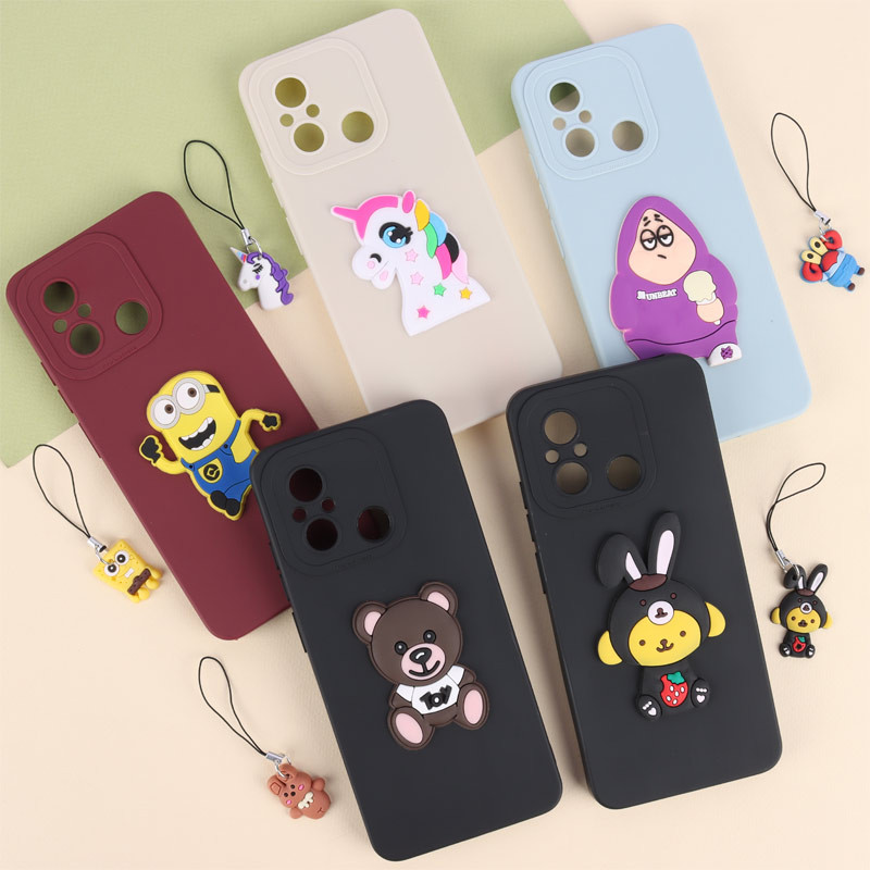 قاب عروسکی برجسته محافظ لنزدار Xiaomi Redmi 12C + آویز