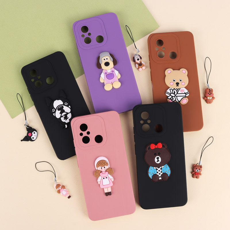 قاب عروسکی برجسته محافظ لنزدار Xiaomi Redmi 12C + آویز