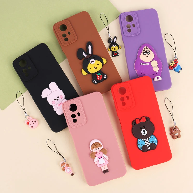 قاب عروسکی برجسته محافظ لنزدار Xiaomi Redmi Note 12S + آویز