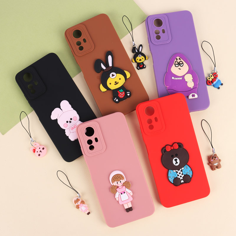 قاب عروسکی برجسته محافظ لنزدار Xiaomi Redmi Note 12S + آویز