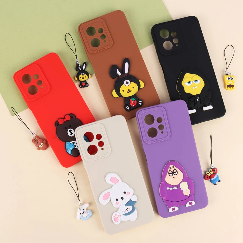 قاب عروسکی برجسته محافظ لنزدار Xiaomi Redmi Note 12 4G + آویز