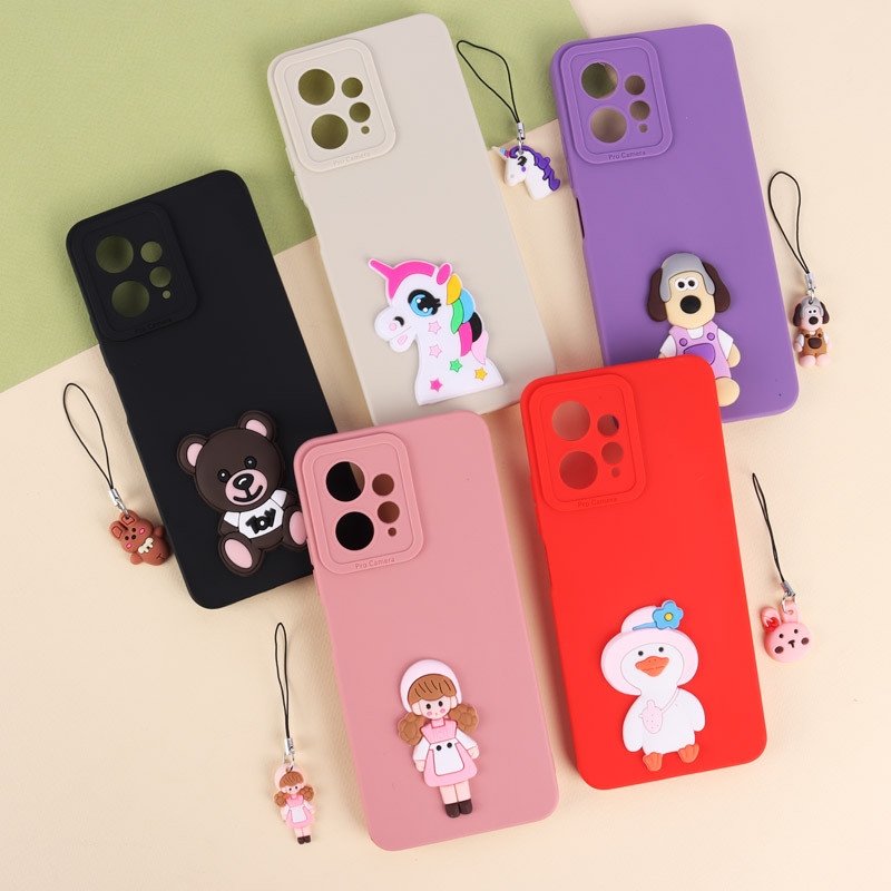 قاب عروسکی برجسته محافظ لنزدار Xiaomi Redmi Note 12 4G + آویز