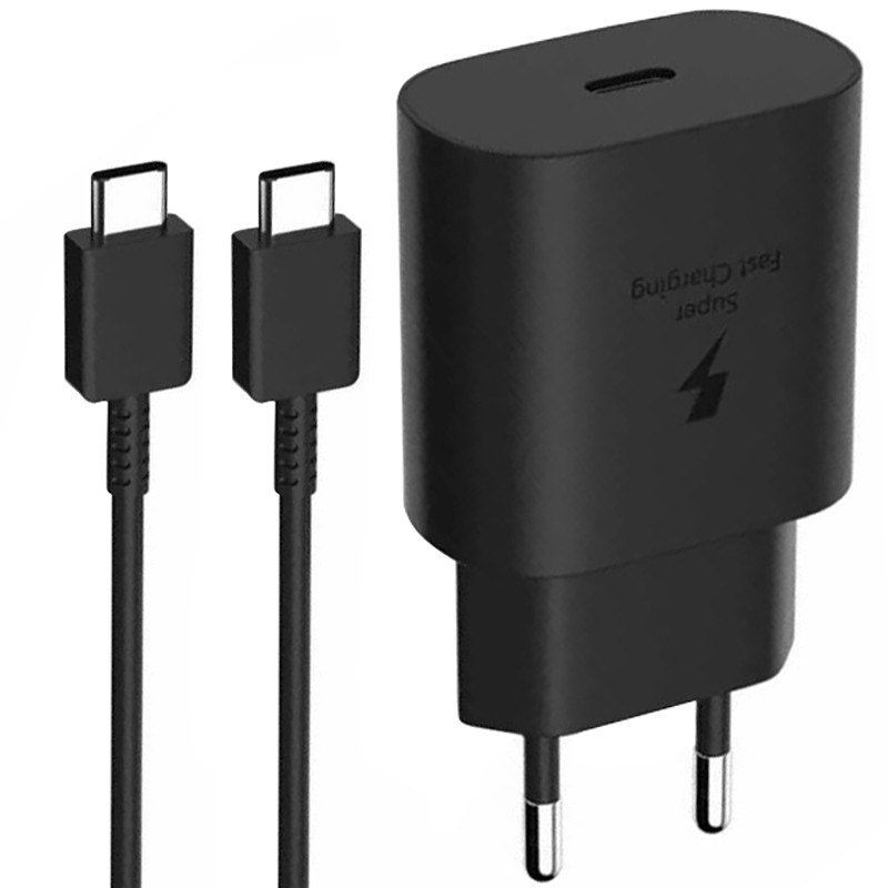 شارژر دیواری فست شارژ اورجینال Samsung EP-TA800NBE 3A PD 25W + کابل تبدیل تایپ سی