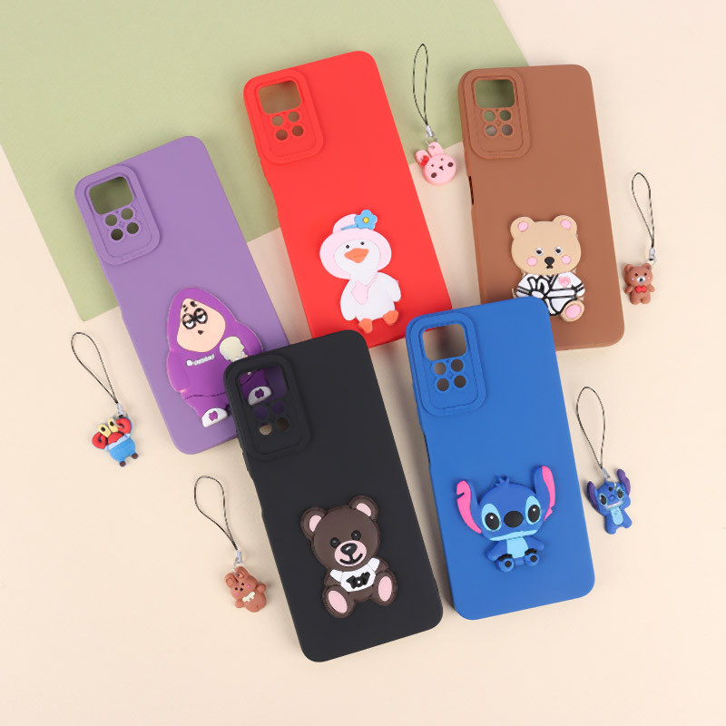 قاب عروسکی برجسته محافظ لنزدار Xiaomi Redmi Note 12 Pro 4G + آویز سری M