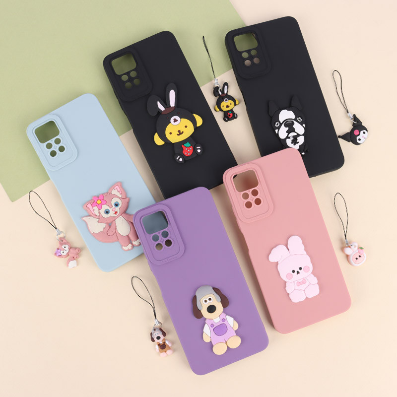 قاب عروسکی برجسته محافظ لنزدار Xiaomi Redmi Note 12 Pro 4G + آویز سری M