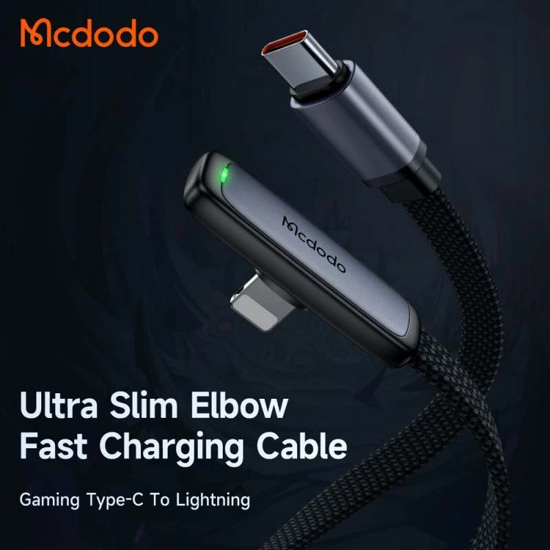کابل تبدیل فست شارژ Mcdodo CA-3351 Type-C To Lightning 3A PD 36W 1.8m یکسر L