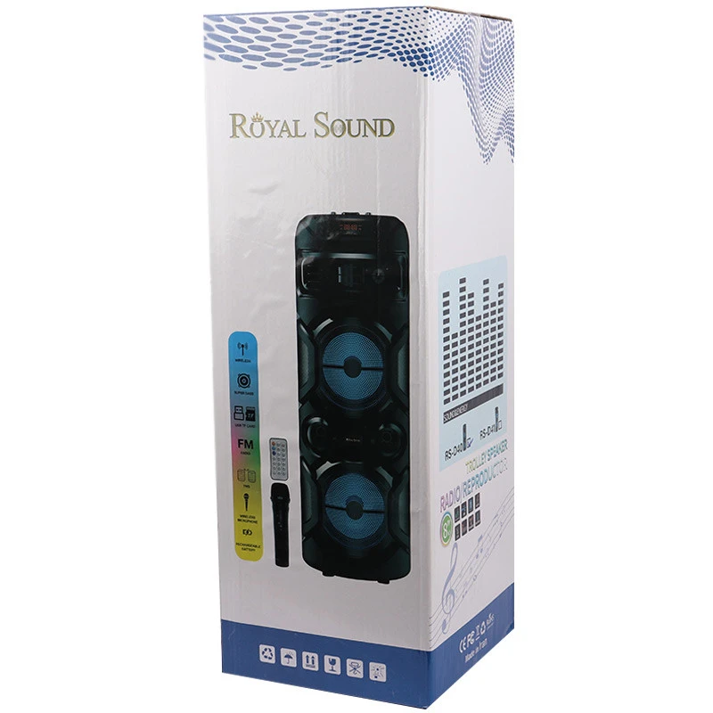 اسپیکر چمدانی بلوتوثی رم و فلش خور Royal sound RS-D40 + میکروفون و ریموت کنترل