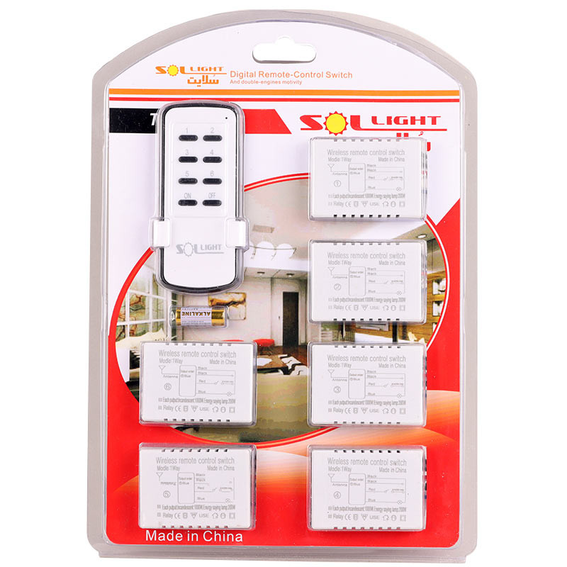 ریموت کنترل روشنایی 220 ولت 6 کانال Sollight