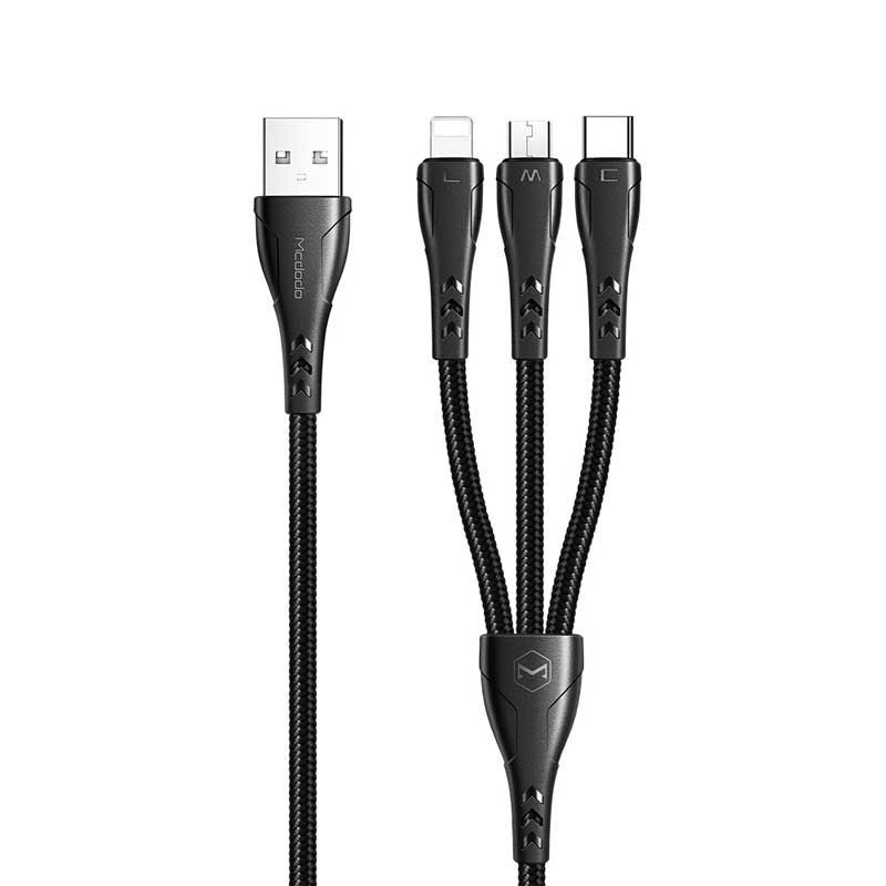 کابل ۳ سر فست شارژ Mcdodo CA-696 3A 1.2m