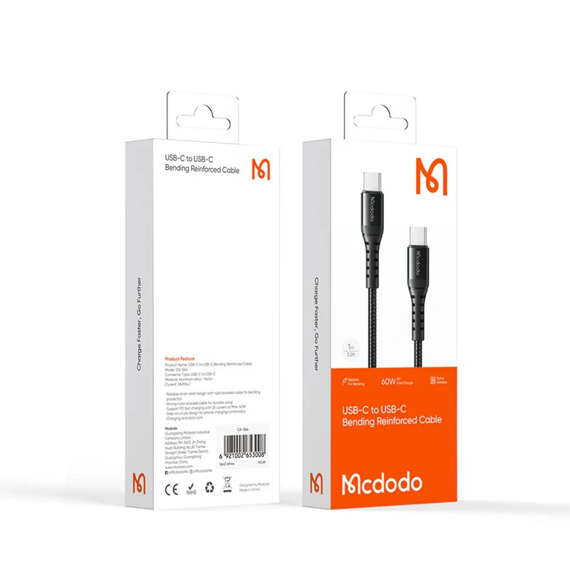 کابل تبدیل فست شارژ Mcdodo CA-564 Type-C to Type-C 3A PD 60W 1m