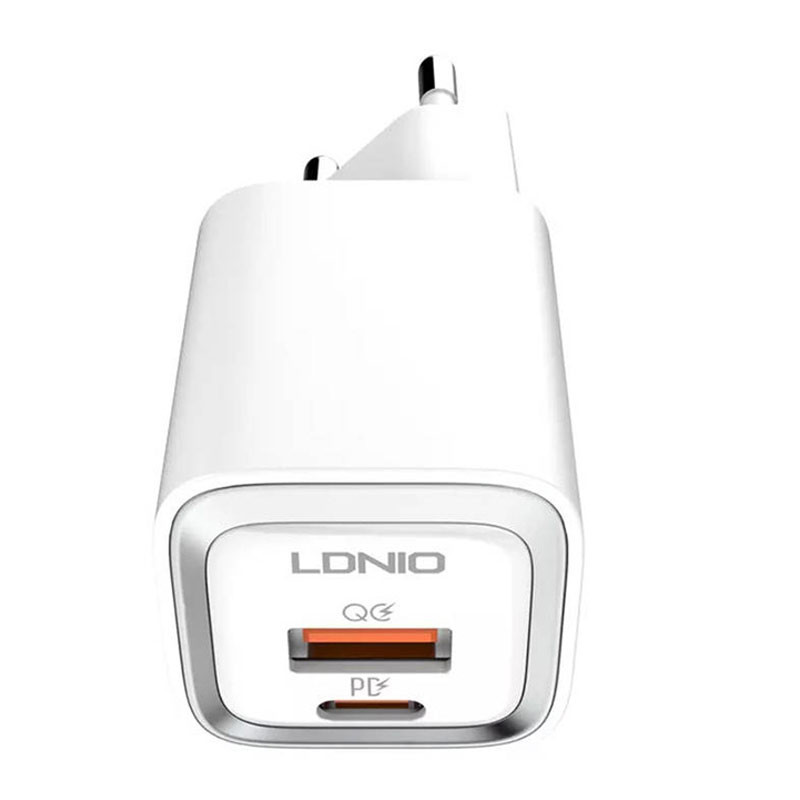 شارژر دیواری فست شارژ LDNIO A2318M 2Port 3A QC3 PD 20W + کابل آیفونی
