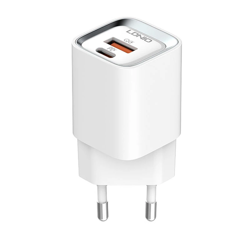 شارژر دیواری فست شارژ LDNIO A2318M 2Port 3A QC3 PD 20W + کابل آیفونی