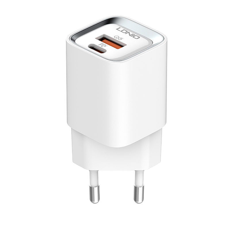 شارژر دیواری فست شارژ LDNIO A2318M 2Port 3A QC3 PD 20W + کابل آیفونی