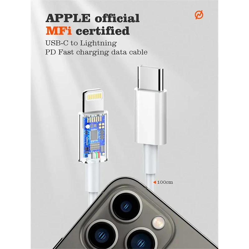 شارژر دیواری فست شارژ LDNIO A2318M 2Port 3A QC3 PD 20W + کابل آیفونی