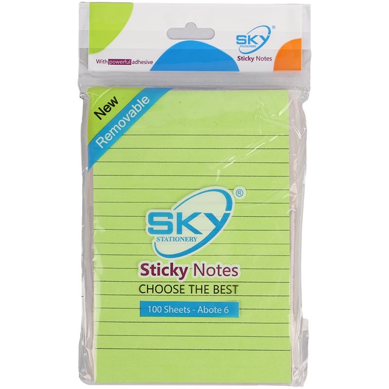 کاغذ یادداشت چسب دار رنگی Sky 14.5*10cm بسته 100 برگی