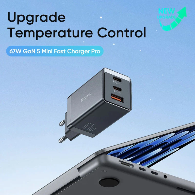 کلگی فست شارژ Mcdodo CH-154 GAN 5 Mini Pro 3Port 5A QC4.0 PD3.0 67W