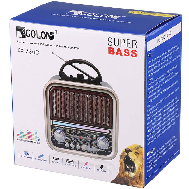 رادیو اسپیکر بلوتوثی رم و فلش خور Golon RX-720BT