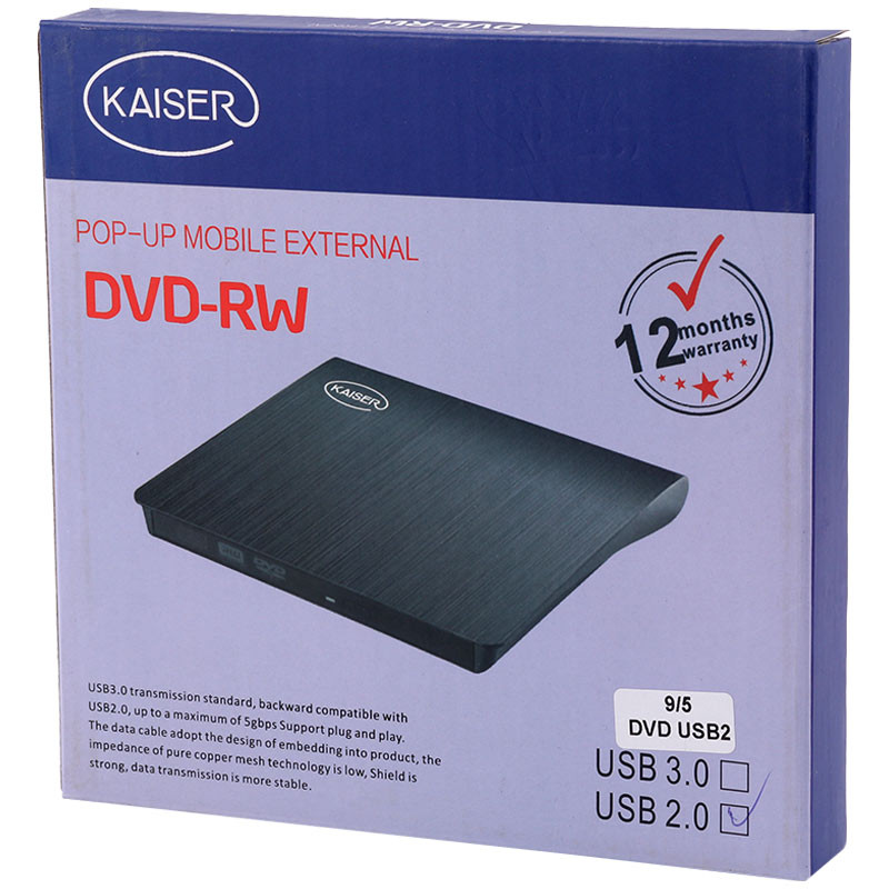 باکس تبدیل DVD رایتر اینترنال به اکسترنال Kaiser ۹/۵mm