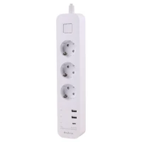 چند راهی 3 خانه برق ارت دار هادرون P343 با کابل 1.8 متری + شارژر USB