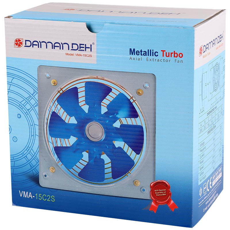 هواکش خانگی فلزی دمنده Damandeh VMA-15C2S 15cm