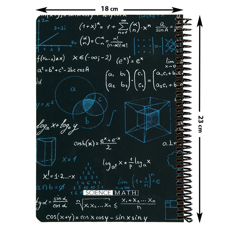 دفتر سیمی 100 برگ طرح Math&nbsp;دات نوت کد B05