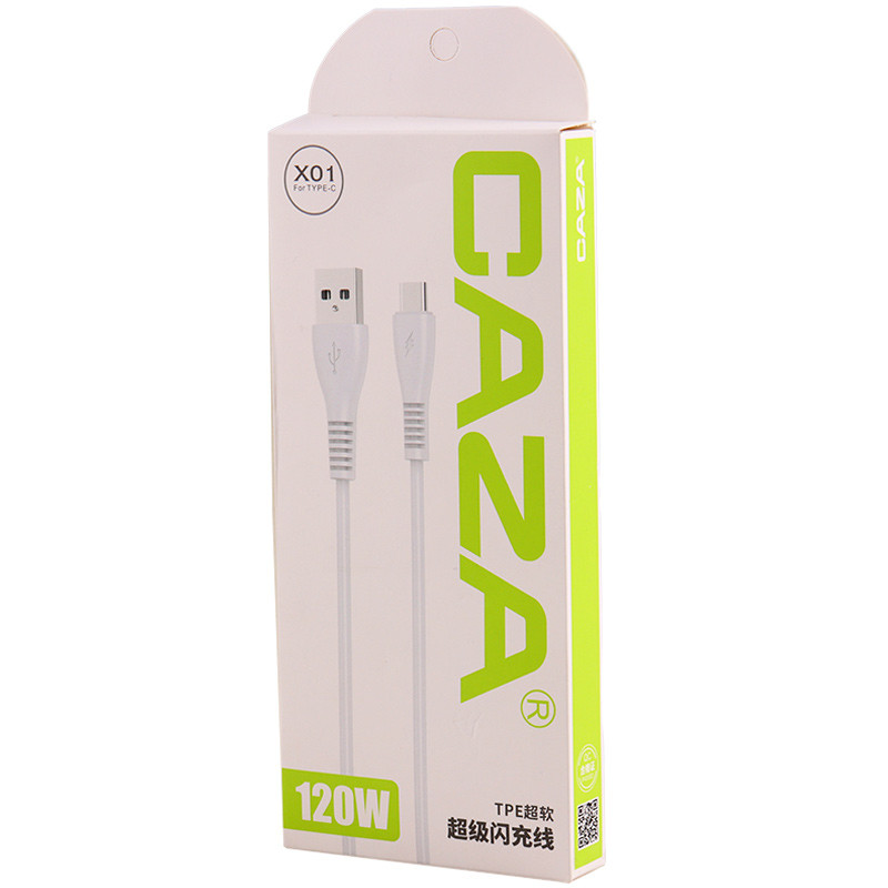 کابل تایپ سی فست شارژ Caza X01 120W 0.8m