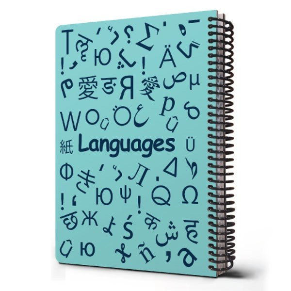 دفتر سیمی 100 برگ طرح Languages دات نوت کد 147093