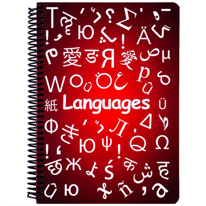 دفتر سیمی 100 برگ طرح Languages دات نوت کد 147093